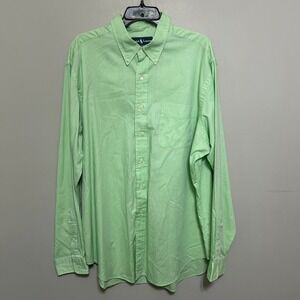 Ralph Lauren Men's Shirt XXL Green Button Down Excellent Classic Fit Long Sleeve
